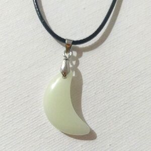 Elegant Cream Crescent Pendant Necklace